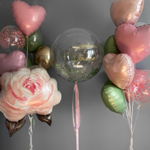 Композиция воздушных шаров с гелием &laquo;Элегантный полет&raquo; фото