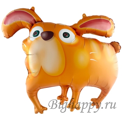 Фольгированный шар с гелием «Собака ушастая рыжая»