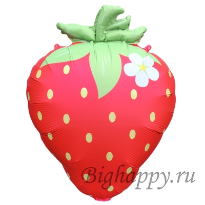 Фольгированный шарфигура с гелием «Клубника красная сатин»