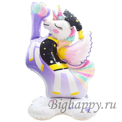 Фольгированный ходячий шар — фигура «Единорог Выпускник»