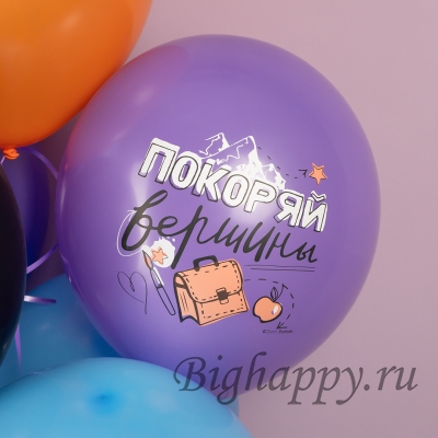 Латексный воздушный шар с рисунком «Покоряй вершины»