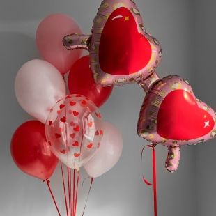 Набор шаров с гелием &laquo;Любовь в розовых очках&raquo; фото