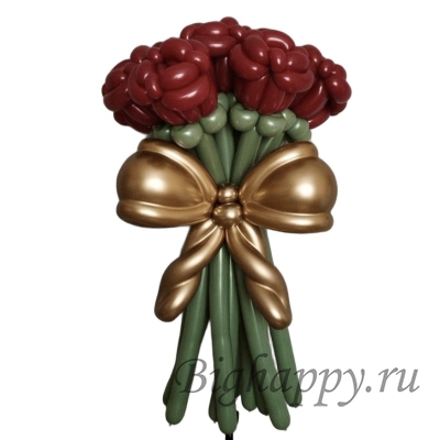 Чарующий букет цветов из воздушных шаров Розы бордо