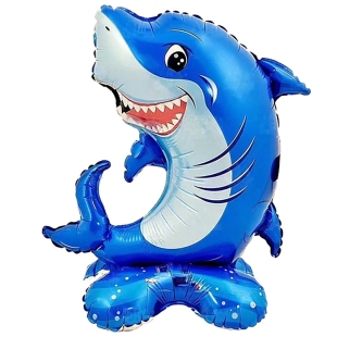 Фольгированный шар на подставке &quot;Акула&quot; фото
