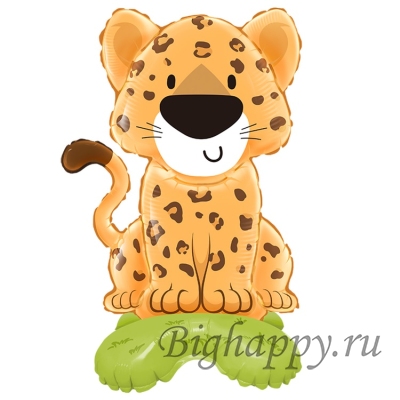 Фольгированный шар на подставке Пятнистый леопард