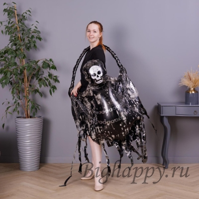 Фольгированный шар Большой скетел в черных лохмотьях