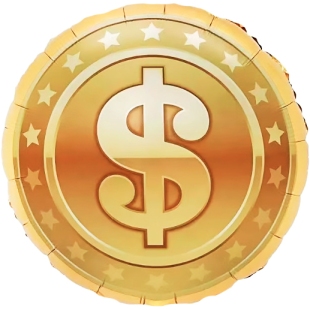 Золотой круглый шар "Знак доллара" фото