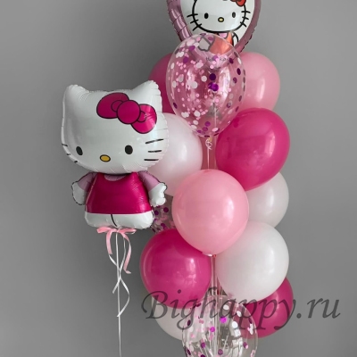 Набор воздушных шаров с гелием «Милая Hello Kitty»