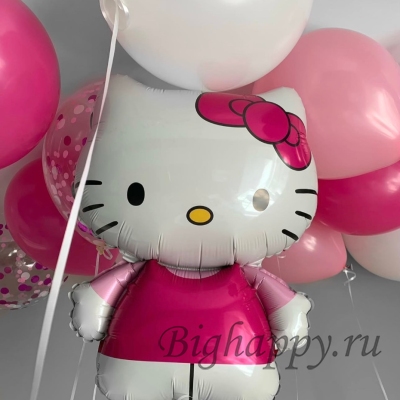 Набор воздушных шаров с гелием «Милая Hello Kitty»