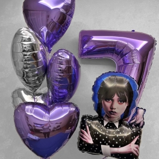 Набор шаров с гелием «Тёмная романтика» фото