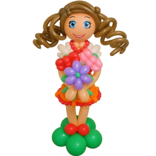 Фигура из шаров &laquo;Девочка с букетом&raquo; фото