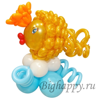 Фигура из воздушных шаров «Золотая рыбка»