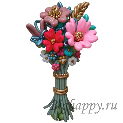 Яркий цветочный букет из воздушных шаров