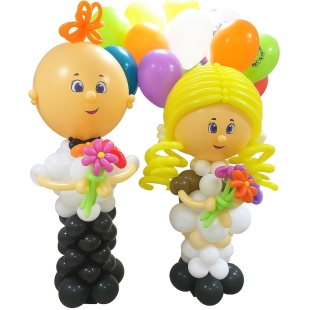 Милые школьники из шаров фото