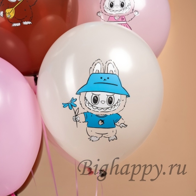 Латексные шары с изображением Лабубу