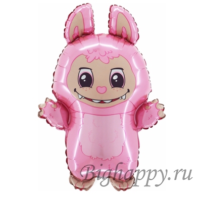 Шар из фольги Лабубу розовый