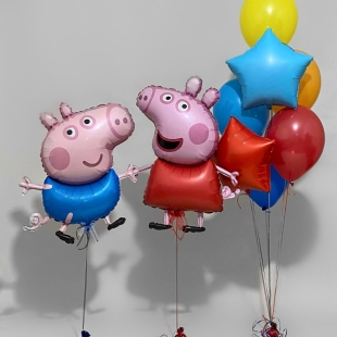 Набор шаров с гелием &laquo;Весёлое королевство Пеппы&raquo; фото
