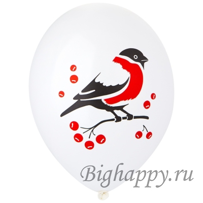 Новогодние шары Снегири и рябина