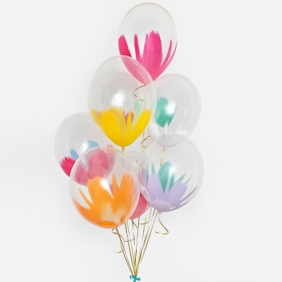 Гелиевые прозрачные шарики с краской Браш