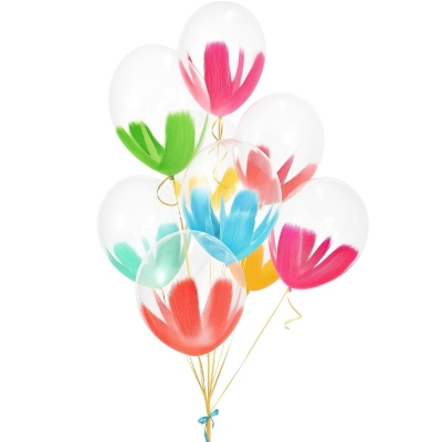 Гелиевые прозрачные шарики с краской Браш