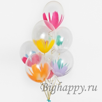 Гелиевые прозрачные шарики с краской Браш