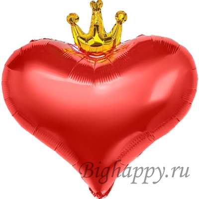 Фольгированный шар Сердечко с короной
