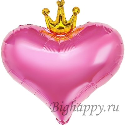 Фольгированный шар Сердечко с короной