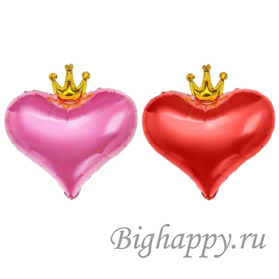 Фольгированный шар Сердечко с короной