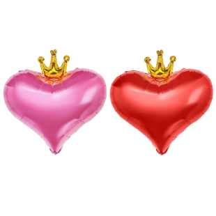 Фольгированный шар "Сердечко с короной" фото