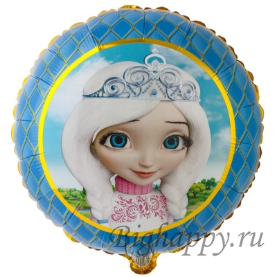 Фольгированный шаркруг с двусторонныи рисунком Царевна Алёнка