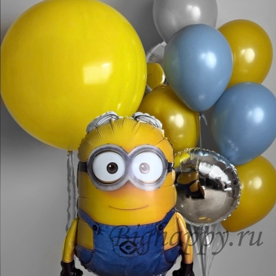 Воздушные шары «Яркий праздник с Миньоном» фото