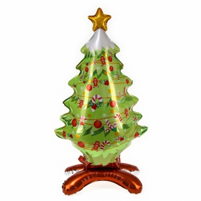 Фольгированный шар с воздухом Ель на подставке