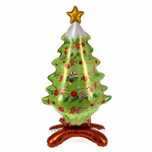 Фольгированный шар с воздухом "Ель на подставке" фото
