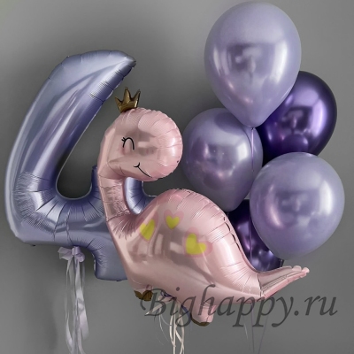 Набор шаров с гелием «ДиноПринцесса»