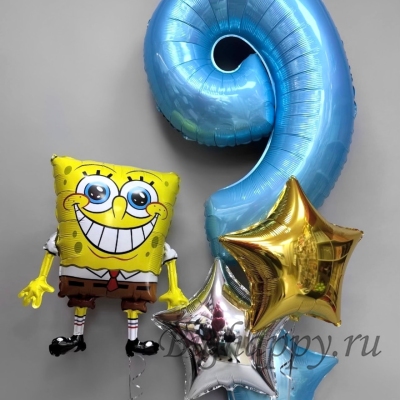 Воздушные гелиевые шары &laquo;Звёздный Губка Боб&raquo;
