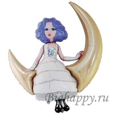 Фольгированный шар "Мальвина на Луне" фото