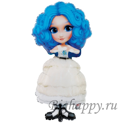 Шар "Мальвина в пышном белом платье" фото