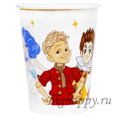 Бумажные стаканчики "Буратино" с изображением главных героев фото