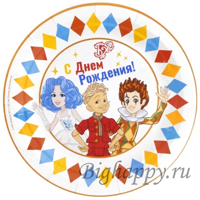 Бумажные тарелочки Буратино