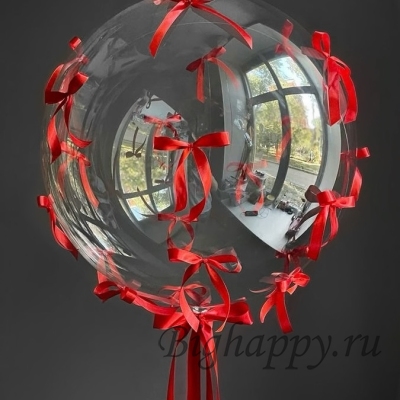 Большой шар Bubbles с бантиками &laquo;Лёгкий шарм&raquo;