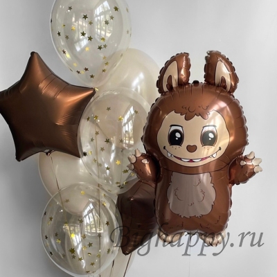 Воздушные шары с гелием &laquo;Лабубу праздник&raquo; фото