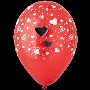 Красный с сердечками фото