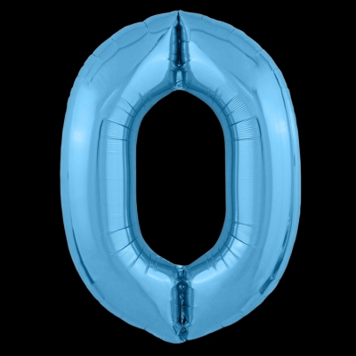 Цифра 0, голубая