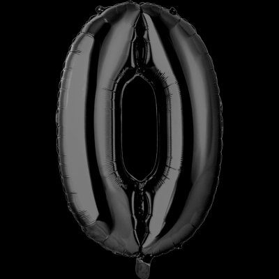 Цифра 0, черная
