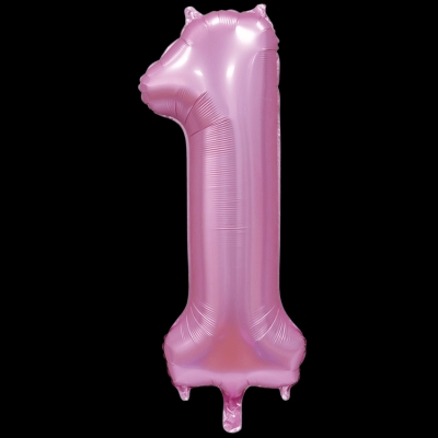 Цифра 1, розовая