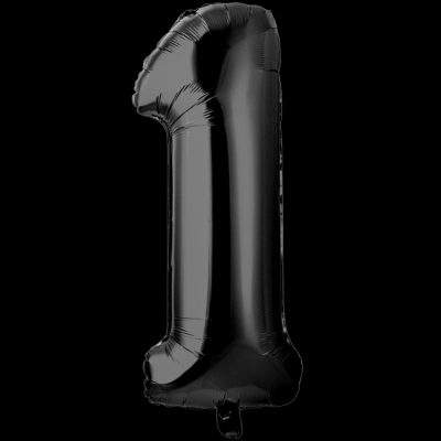 Цифра 1, черная