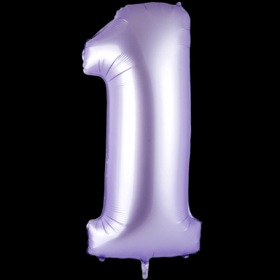 Цифра 1, сиреневая