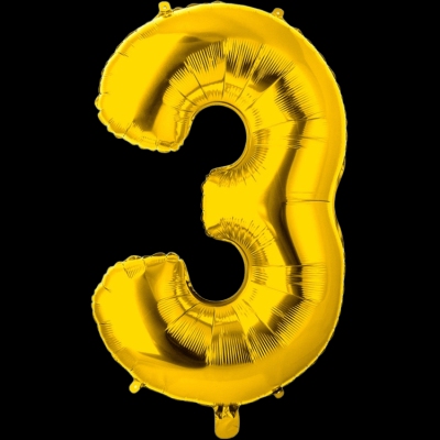 Цифра 3, золотая