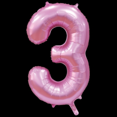 Цифра 3, розовая