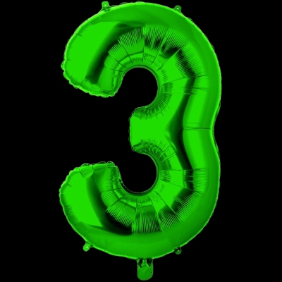 Цифра 3, зеленая